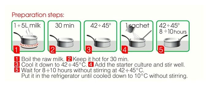 Bulgarian Yogurt Starter Culture Natural Probiotic Yogurt Culture Starter Homemade Yoghurt Starter up to 50 Liters Lactobacillus bulgaricus 10 sachets
