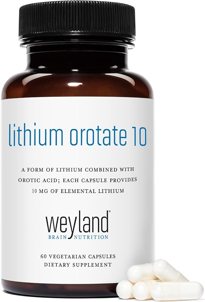 Lithium Orotate - 10mg of Elemental Lithium 60 Vegetarian Capsules (Pack of 2)