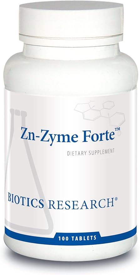 Biotics Research Zn-Zyme Forte 25 mg Zinc Immune System Support Optimal Cellular Function Tablet-Based with Added antioxidants. 100 Tablets