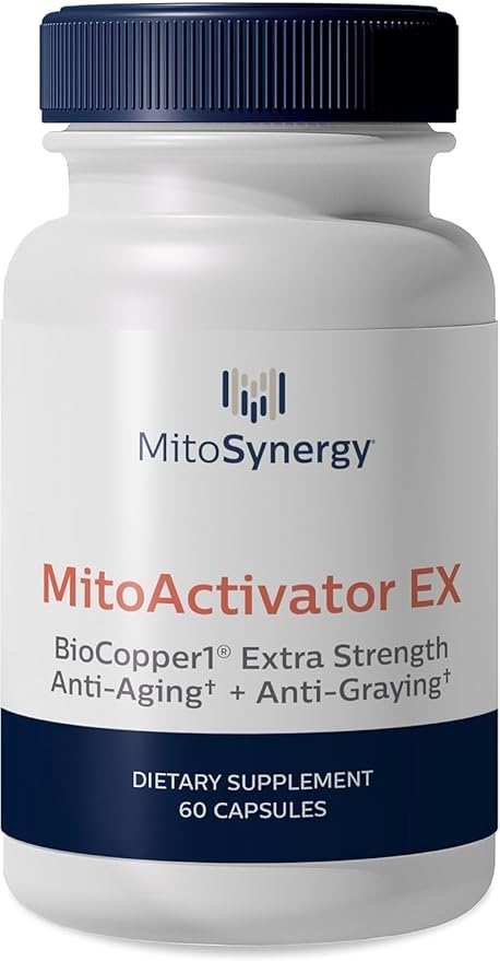 MitoActivator EX - BioCopper1 Cu1 (Cunermuspir) 0.5mg Extra Strength Bioavailable Copper - Mitochondrial NAD+ ATP Booster Anti-Aging Anti-Graying Tick Immune Support