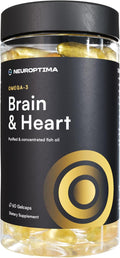 Omega-3 Fish Oil - 1800mg EPA &amp DHA Per Serving 30 Servings - Supports Brain Function Heart Health &amp Flow State - Non-GMO