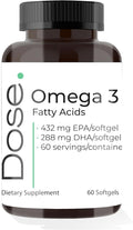 DOSE Omega3 Fish Oil – Support Heart Brain &amp Joint Health - 60 Capsule