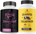 Ancestral Supplements FEM &amp Colostrum Bundle for Women – Supports Hormone Balance Energy Skin Immunity &amp Digestion – Grass Fed Pasture Raised Female Organ Blend with Bioactive Colostrum
