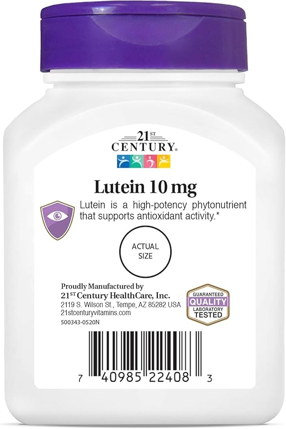 21st Century Lutein 10 mg - 60 Tablets Pack of 3