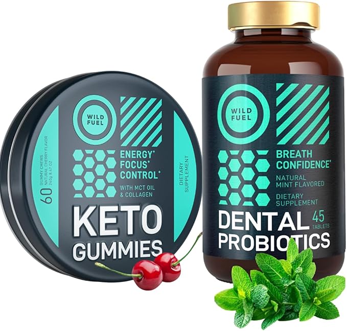 WILD FUEL Oral Probiotics for Oral Health and Keto Candy with MCT Oil Bundle