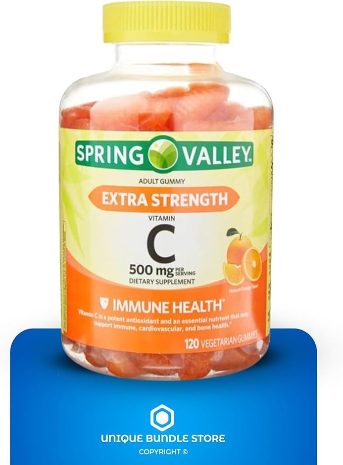 Vitamin C Gummies 500mg – 120 Count Natural Orange Flavor Daily Vitamin C Gummies for Adults Chewable VIT C Vegetarian No Artificial Flavors or Sweeteners (Pack of 1)