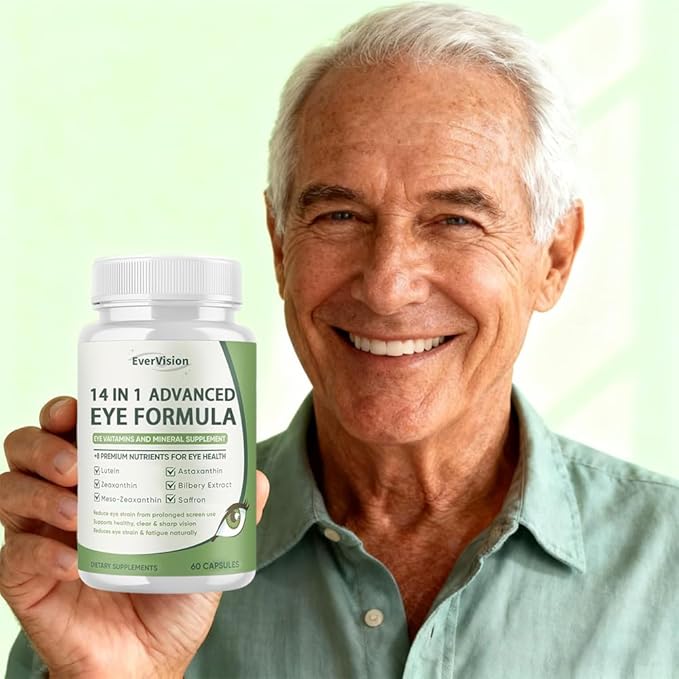 14 in 1 Advanced Eye Formula 2 Pack Eye Vitamin and Mineral Supplement with Lutein Zinc Zeaxanthin &amp Bilberry Extract for Vision Care 120 Capsules