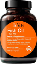Invite Health Fish Oil 1000 mg - High-Potency Pharmaceutical-Grade EPA and DHA - Provides Omega-3 Fatty Acids to Support Brain and Heart Health - 90 Softgel Capsules