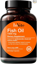 Invite Health Fish Oil 1000 mg - High-Potency Pharmaceutical-Grade EPA and DHA - Provides Omega-3 Fatty Acids to Support Brain and Heart Health - 90 Softgel Capsules (2-Pack)