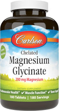 Carlson Chelated Magnesium 200mg 180 Tablets