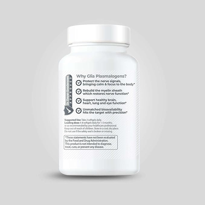 ProdromeGlia™ White Matter Plasmalogen Omega-9 Supplement for Brain and Cellular Health | Supports the Structural Composition of Myelin and Nervous System Membranes | 60 Softgels