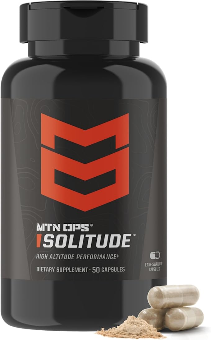 MTN OPS Solitude Altitude Support &amp Venture Bars Peanut Butter Crunch Bundle – Altitude Sickness Support Supplement + Energy Bars for Hiking Trekking Backpacking &amp Mountain Adventures