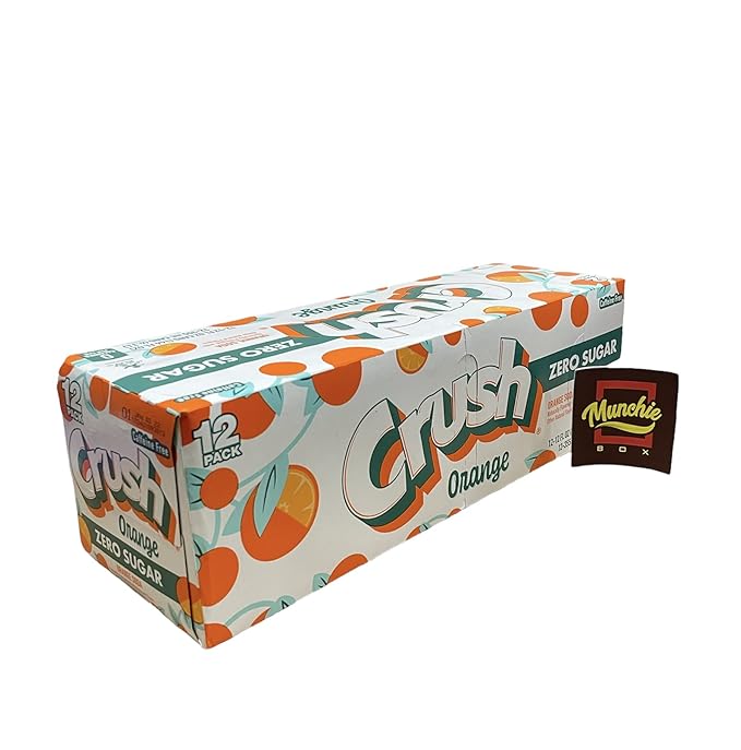 Crush Soda Munchie Box Reserve - Stocked for your Pleasure - Cans or Bottles (Orange Zero Pack of (12) 12 Oz Cans)