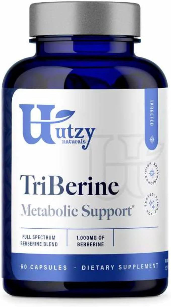 Utzy Naturals Omega 3 Fish Oil 60 Softgels Lemon-Lime Flavor and TriBerine