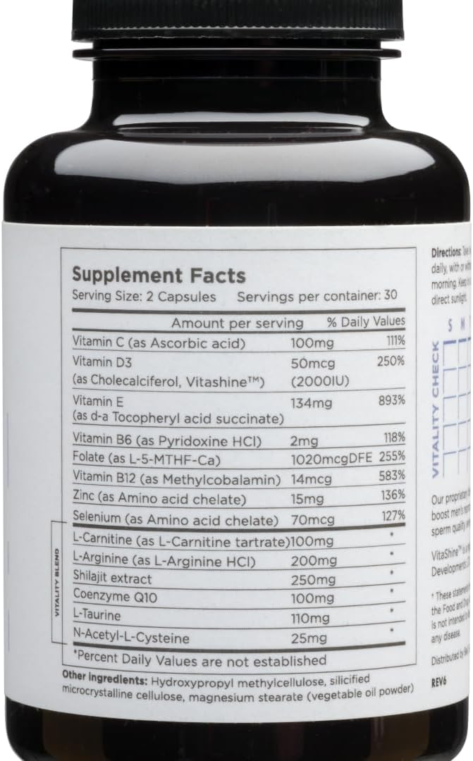 Beli Men Prenatal Multivitamin Preconception Fertility Support Enhanced Sperm Health Sperm Count &amp Motility Testosterone 60 Capsules with Vitamin E B6 B12 Zinc Folate &amp CoQ10 30-Day S