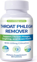 Throat Phlegm Remover – Fast Relief for Throat Phlegm &amp Coughing – Citicoline Supplement for Respiratory Throat &amp Brain Health – Non-GMO Gluten-Free 60 Tablets