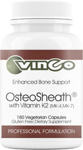Vinco Inc - OsteoSheath® Enhanced Bone Support &amp Dietary Daily Supplement | (180 Capsules) | Supports Healthy Bone Density | Calcium Vitamins K2/B6/D3 &amp Minerals | Gluten Free