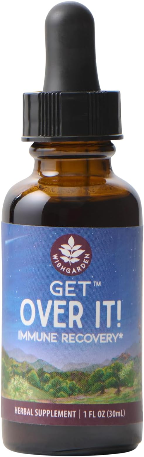 WishGarden Herbs Get Over It! - Herbal Immunity Recovery Supplement &amp Immune Booster Tincture Provides Immunity Boost to Help Eliminate Stubborn Conditions Immune Support Lung Support Biotic
