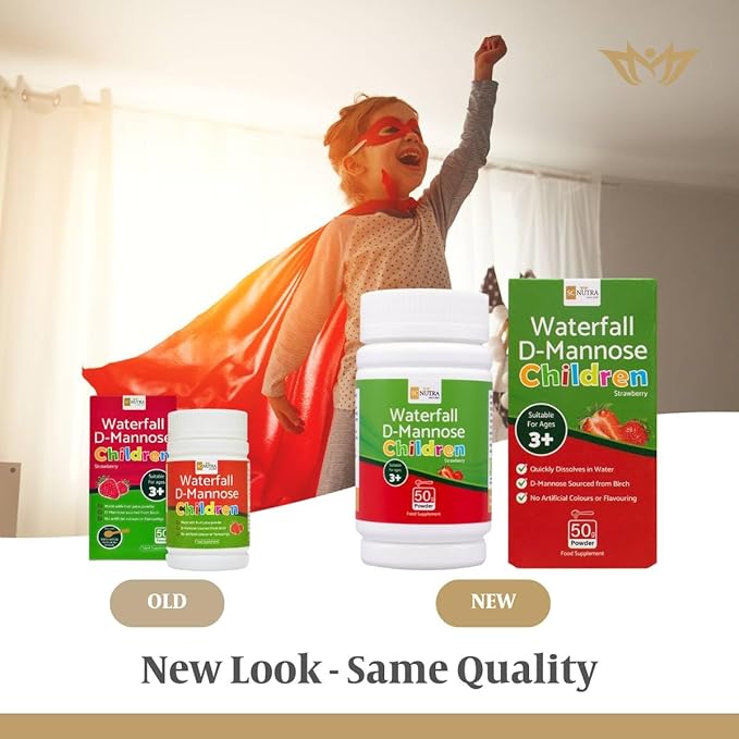 sc nutra Waterfall D-Mannose Children Strawberry - Kids D-Mannose Naturally sourced from Birch (Sweet Cures)
