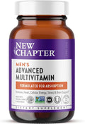 New Chapter Men's Multivitamin Advanced Formula for Stress Brain Immune Heart &amp Energy Support Higher Levels of Whole-Food Fermented Essential Nutrients for Men + Selenium + B Vitamins 72 ct