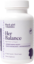 Black Girl Vitamins - Her Balance Vaginal Probiotics - Daily Microbiome Support for Women - 10 Billion CFU Lactobacillus Crispatus &amp Gasseri + Herbal Blend - Vegan Gluten-Free Halal (30-Day Supp