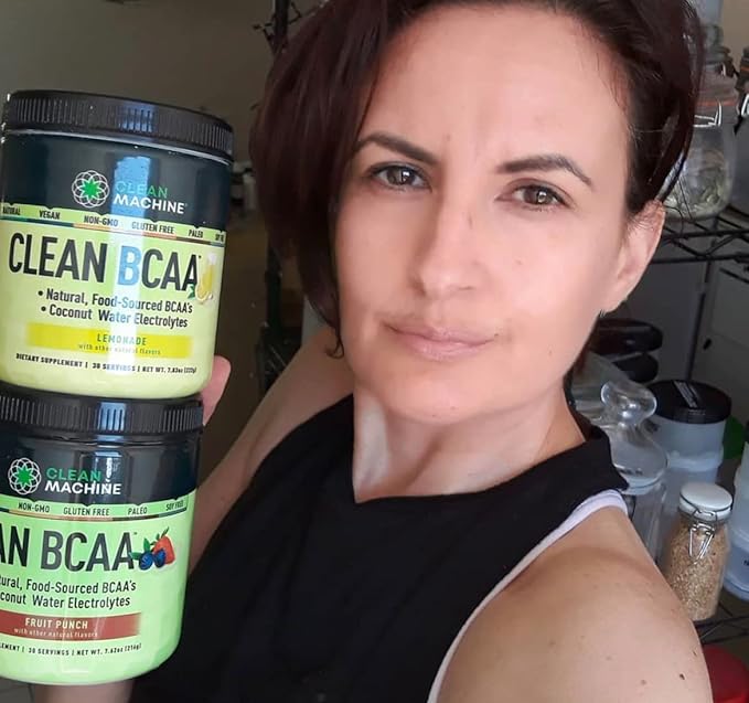 Clean BCAA - 2:1:1 Food Sourced BCAAs Powder &amp Coconut Water Electrolytes Recovery &amp Amino Energy Supplement - Award Winning Vegan Amino Acid Supplement - 30 Servings (30 Fruit Punch)