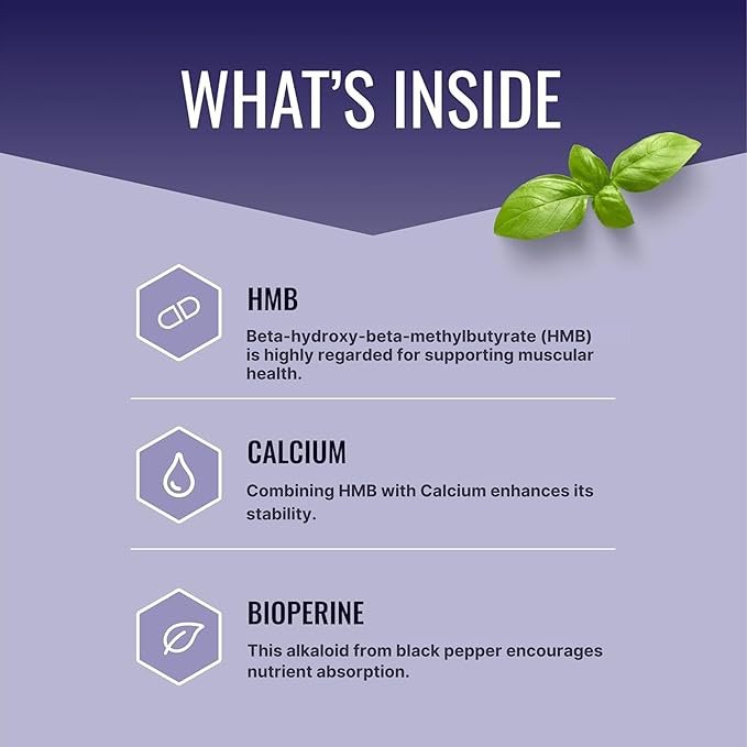Approved Science HMB - 1500mg High Potency HMB Supplement with Calcium &amp BioPerine for Absorption - Muscle Health &amp Exercise Performance - 60 Vegan Capsules - 1 Month Supply