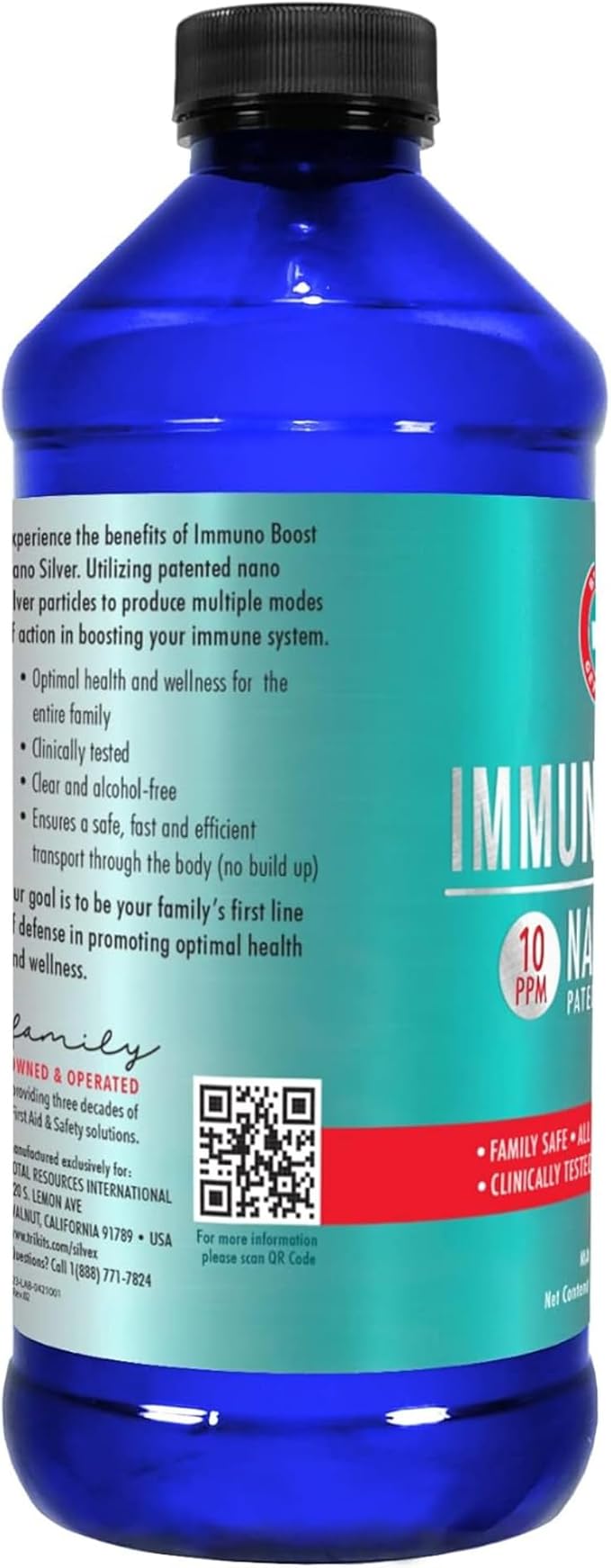 Be Smart Get Prepared Nano Silver Immuno Boost - 16 oz - Daily Immune Supplement for Family - Gluten Free Vegetarian - Made in USA