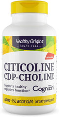Healthy Origins Cognizin (Citicoline) 250 mg - Brain Supplement for Memory with Citicoline CDP Choline - Non-GMO Vegan &amp Gluten-Free Supplement - 150 Veggie Capsules