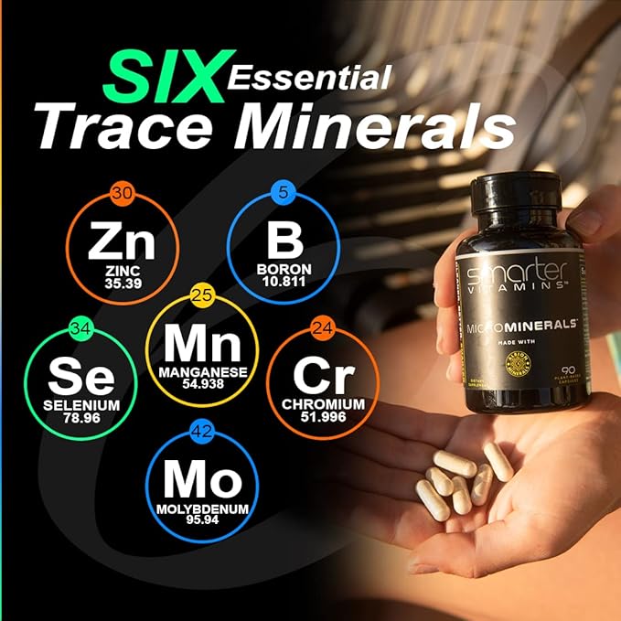 (3 Bottles) 15mg Zinc Glycinate from Albion® 6 Essential Trace Bisglycinate Minerals Manganese Boron Chromium Selenium Molybdenum Supplement 90 Plant-Based Vegan Capsules