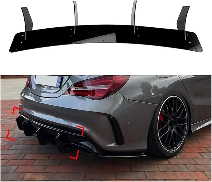 Car Rear Bumper Lower Diffuser Lip SplitterCompatible for Mercedes Benz CLA Class W117 C117 CLA220 CLA250 Sport CLA45 A-MG Sedan 2016-2019