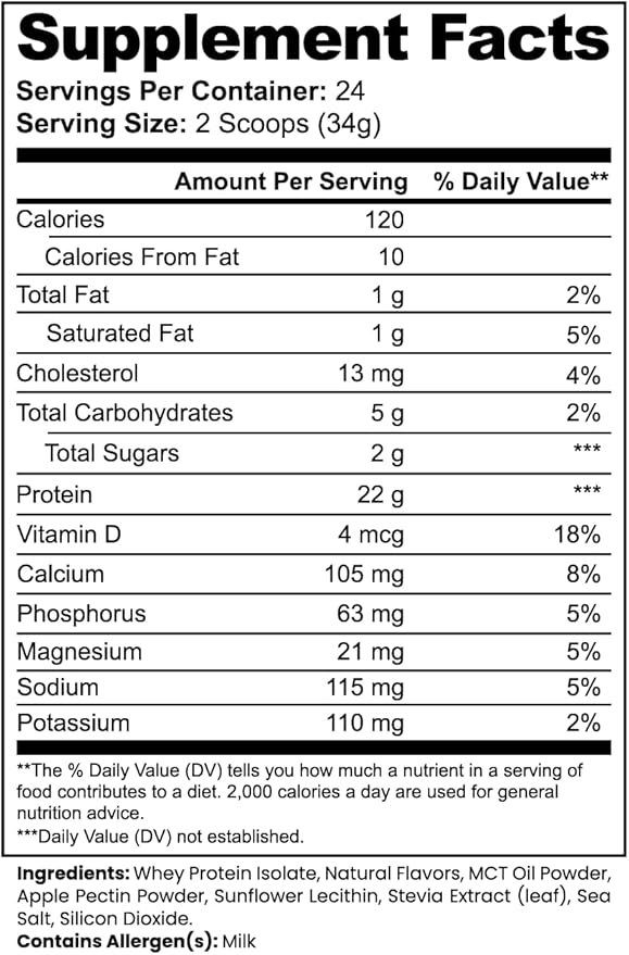 Veluna Advanced 100% Whey Protein Isolate | 28.4 oz (805g)