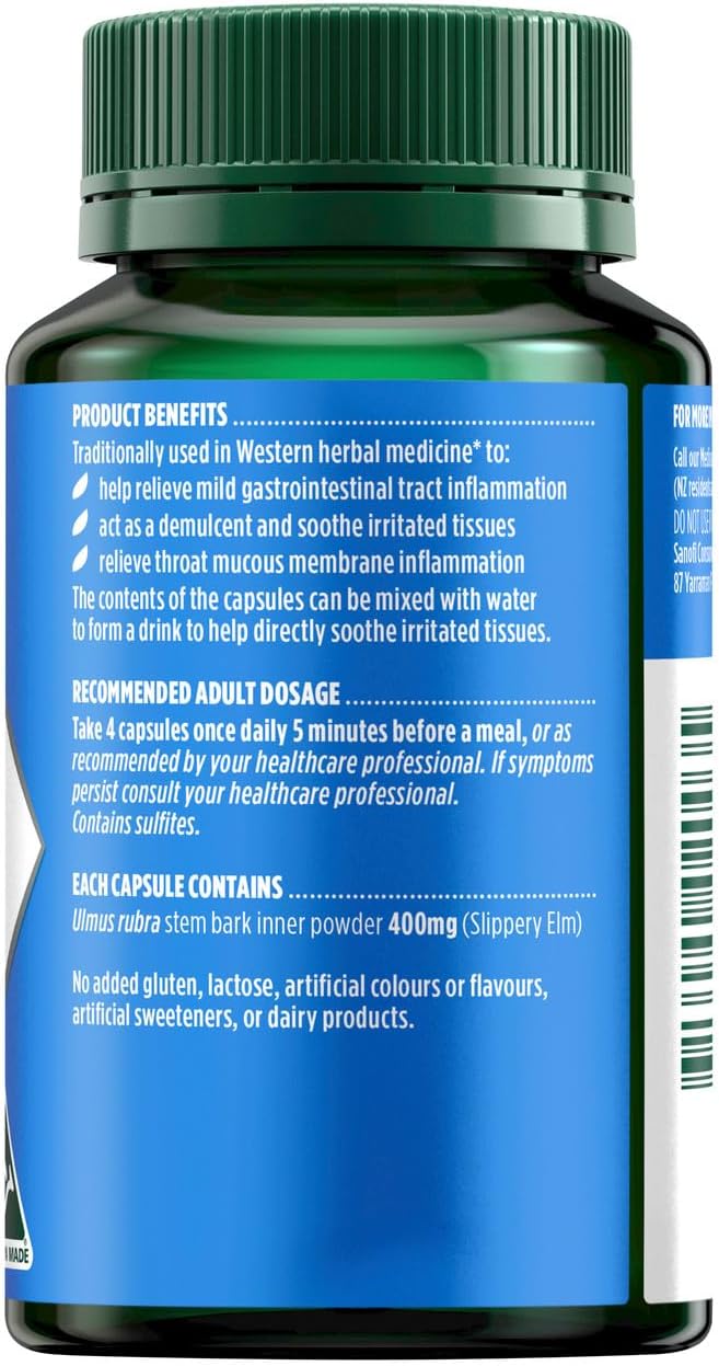 Nature's Own Slippery Elm 400mg 60 Capsules