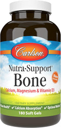 Carlson - Nutra-Support Bone Calcium Magnesium &amp Vitamin D3 Bone Health Calcium Absorption &amp Optimal Wellness 180 Softgels