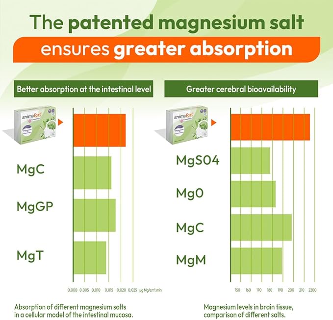 NIAM Laboratorios Magnesium Complex | Glycinate Citrate Malate | 6 High-Absorption Salts | with Vitamins B12 &amp D | 60 Capsules | Animafort CronoMag