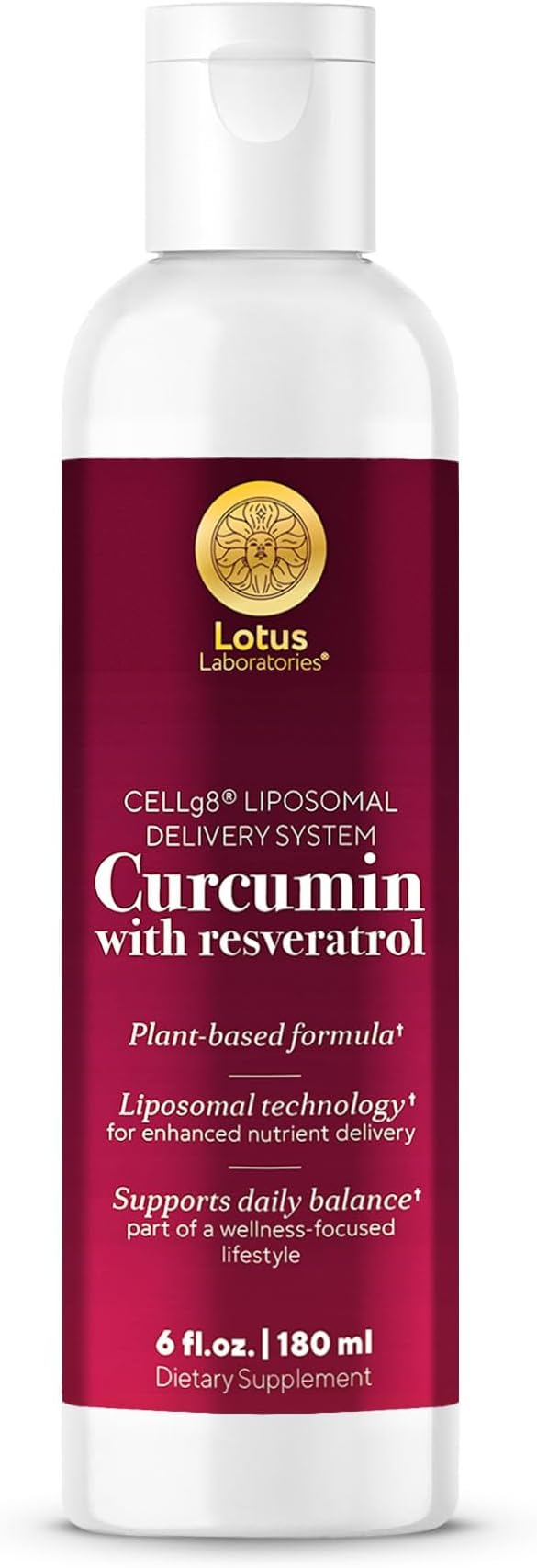 Liposomal Turmeric Curcumin with Resveratrol Liquid for Joint Support Inflammation &amp Healthy Aging – Fast-Acting Curcumin Complex with CELLg8 High Absorption Vegan Non-GMO – 30 Servings 6 fl