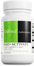 DAVINCI Labs NAD+ Activate - NAD Supplement with Vitamin C &amp Niacin - Helps Support Brain Health Cellular Energy &amp More* - Vegetarian Gluten-Free &amp Soy-Free - 30 Capsules