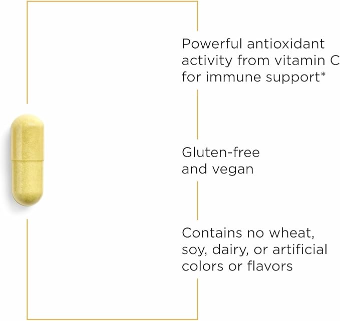 Integrative Therapeutics Vitamin C with Quercetin - Vitamin C Supplement for Immune Support*- Supports Antioxidant Activity* - Vegan Gluten-Free &amp Dairy-Free - 180 Capsules (90 Servings)