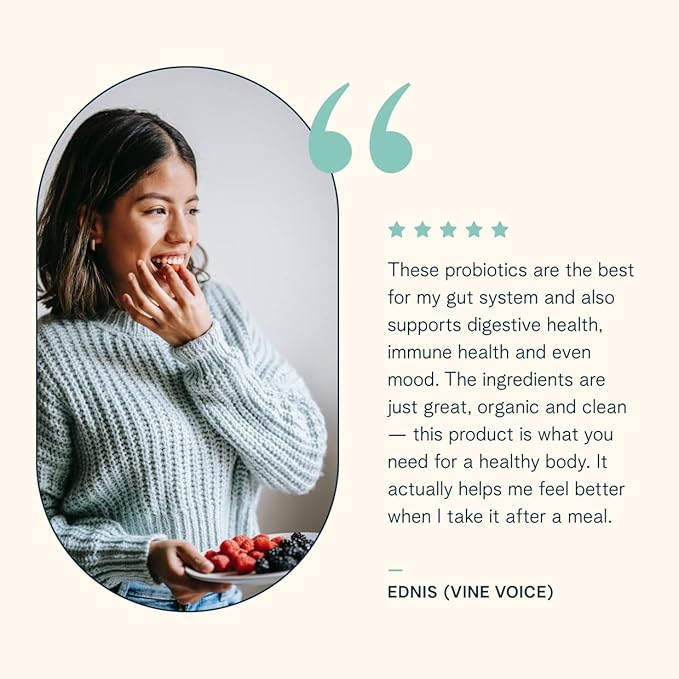 Ora Organic Probiotics with Prebiotics - 52 Billion CFU 11 Clinically Studied Strains for Digestive Health Trust Your Gut Gluten Free 60 Capsules