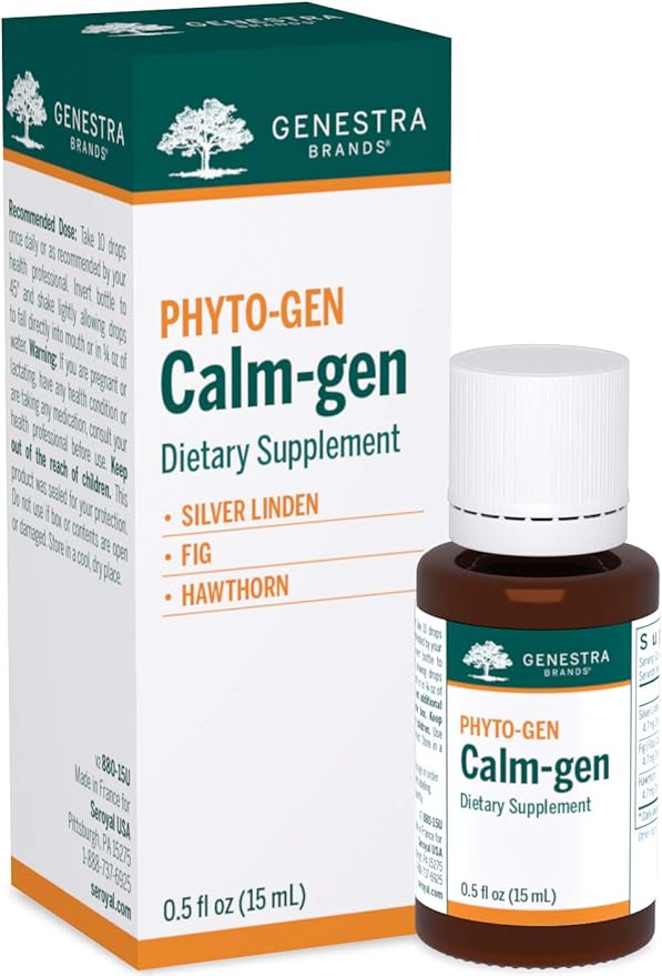 Genestra Brands Calm-gen | Silver Linden Fig and Hawthorn Herbal Supplement | 0.5 fl. oz.