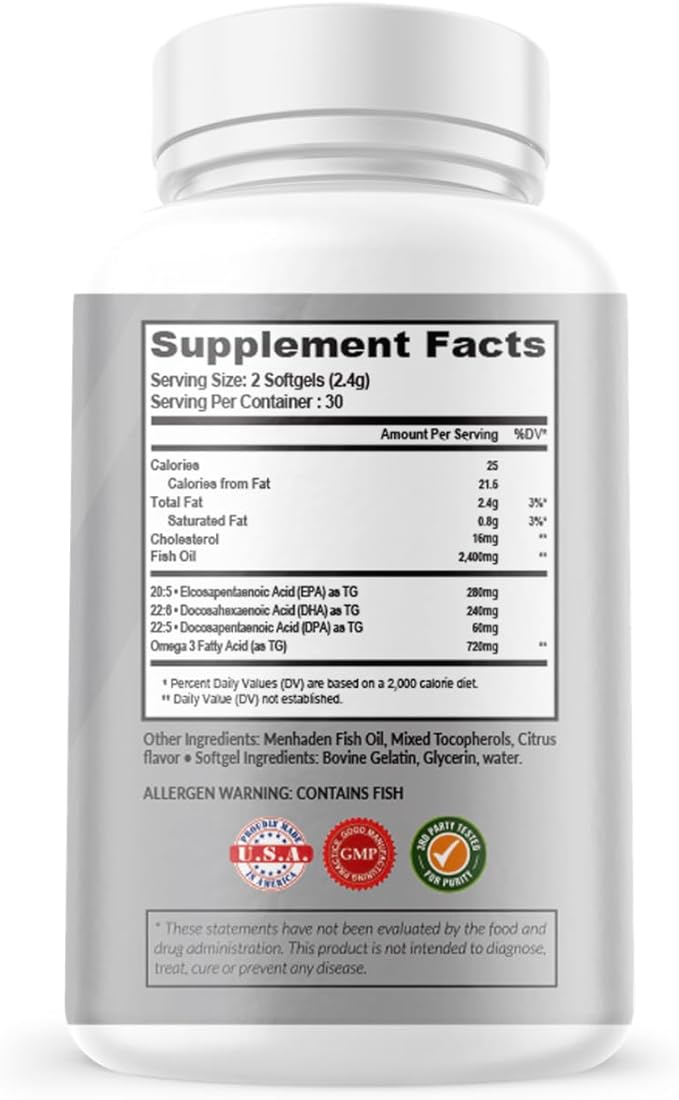 Menhaden Fish Oil-Omega 3-60 Softgels