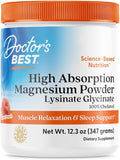 Doctor's Best High Absorption Magnesium Powder (Peach Flavored) 100% Chelated TRACCS Not Buffered Headaches Muscle Vegan Peach Flavor 12.3 Ounce (Pack of 1)