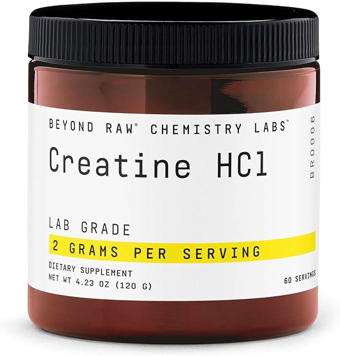 BEYOND RAW Creatine HCl Powder Science Backed Lab Grade Creatine for Women &amp Men Muscle Strength Energy Production Athletic Performance Cognitive Support Cellular Hydration 60 Servings