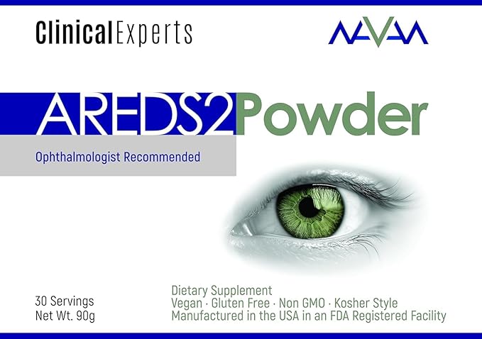 Navan AREDS 2 Powder - for Those Who Can't Consume Tablets or Softgels - Eye Vitamins &amp Minerals Antioxidant Supplement by Clinical Experts - Lutein Zeaxanthin &amp Zinc - Kosher Style 30 Servi