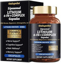 Lisopomal Lithium Orotate Complex Capsules Lithium Orotate 20 mg Magnesium Glycinate &amp Ashwagandha Brain Health Supplements for Cognitive Mood &amp Memory – Non-GMO 120 Vegan Capsules