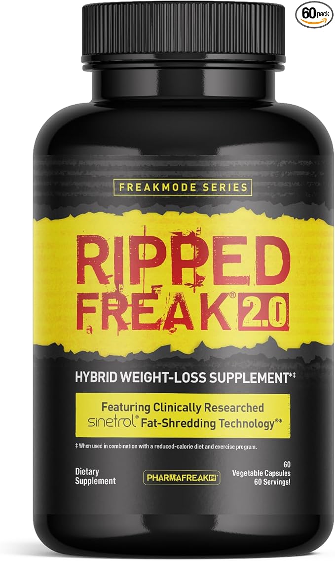 Pharmafreak Ripped Freak 2.0 – Advanced Training Support Complex with Sinetrol® Citrus Polyphenols and B-Vitamins – 60 Capsules (60 Servings)