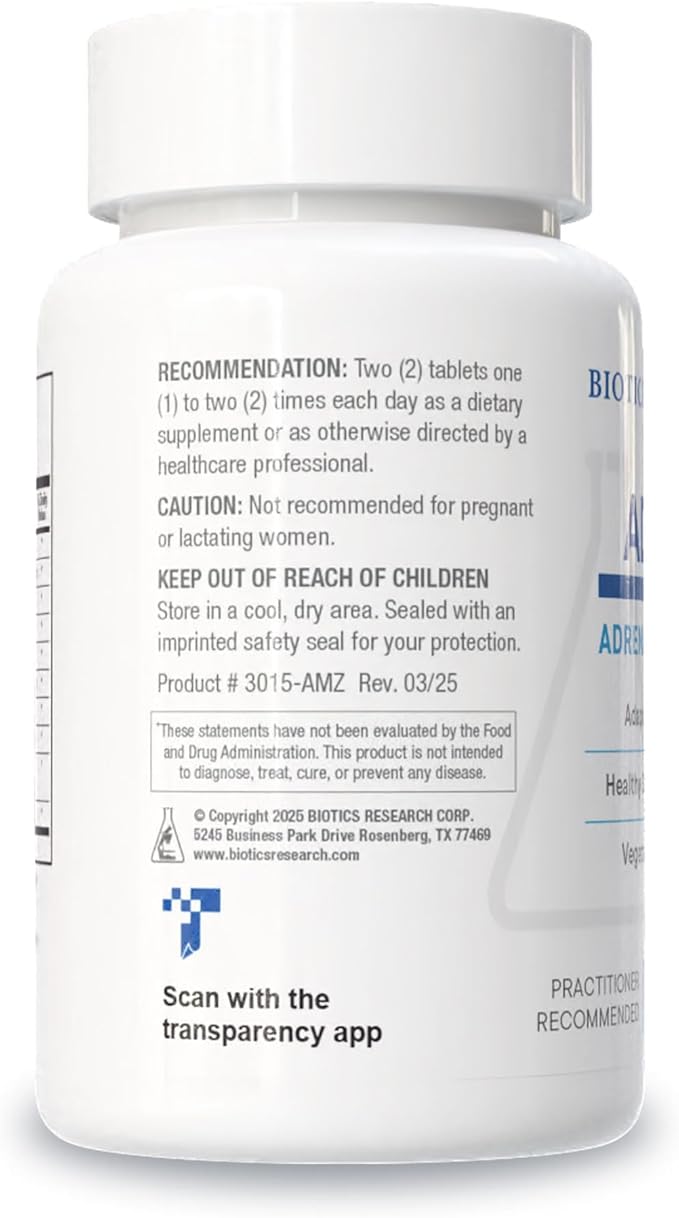 Biotics Research ADHS Adrenal Support Supports Normal Cortisol Levels Antioxidant Support More Energy Healthy Response 120 Tabets