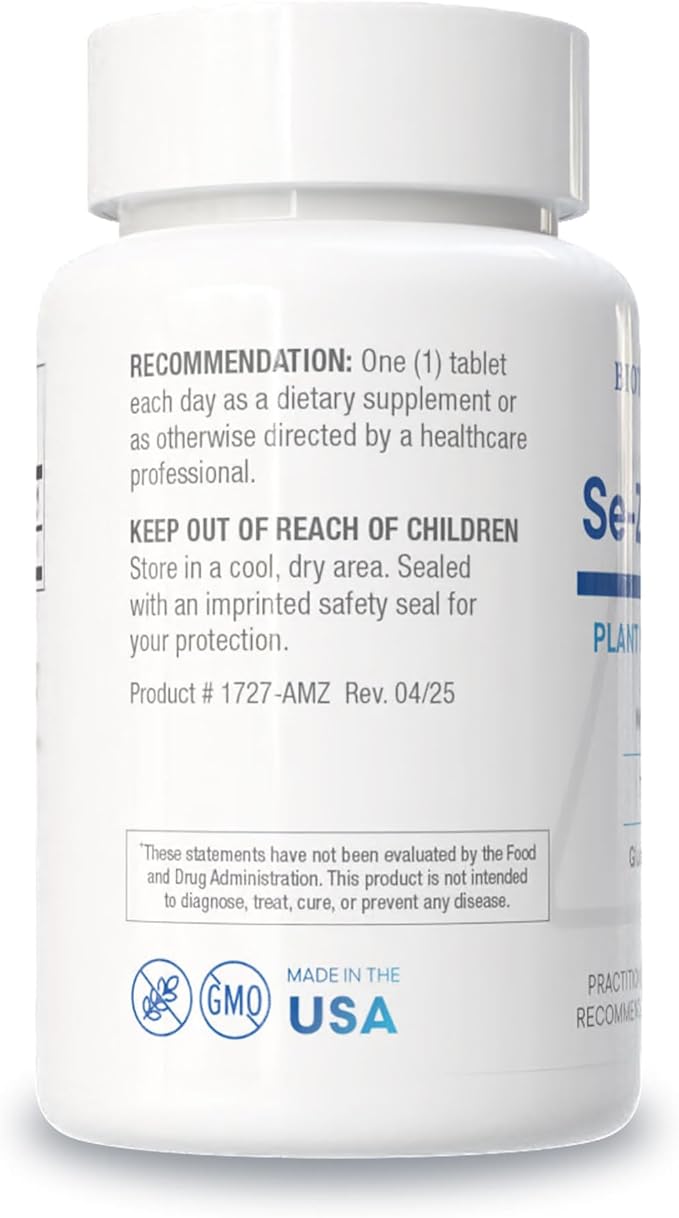 Biotics Research Se-Zyme Forte™– Whole Food Selenium Source Thyroid Gland Function DNA Production Cognitive Health Potent Antioxidant 100 Tablets