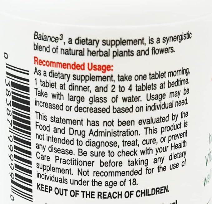 Balance 3 - Panda Products 100 Tablets Herbal Formula