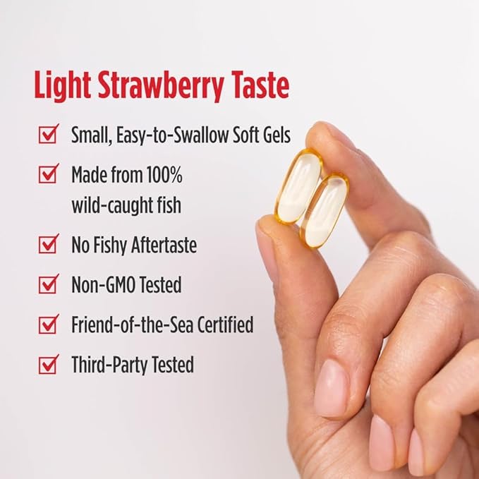 Nordic Naturals Prenatal DHA Strawberry - 90 Soft Gels - 830 mg Omega-3 + 400 IU Vitamin D3 - Non-GMO - 45 Servings